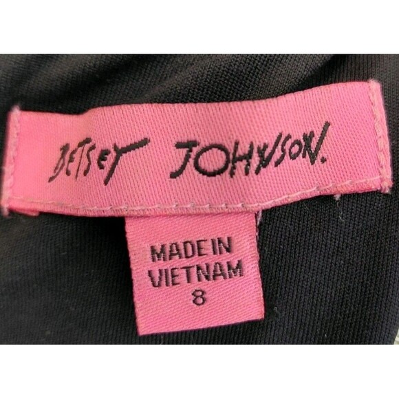 Betsey Johnson Black Sleeveless Lined A-Line Dress with Embellished Collar Sz 8 - Picture 6 of 11